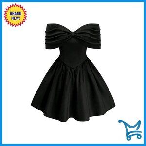 Off Shoulder Ruched Cocktail Dress A-Line Flared Party Wear Plus Size